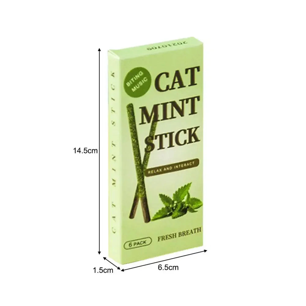 6pcs Natural Matatabi Cat Stick Mint Caught Bite