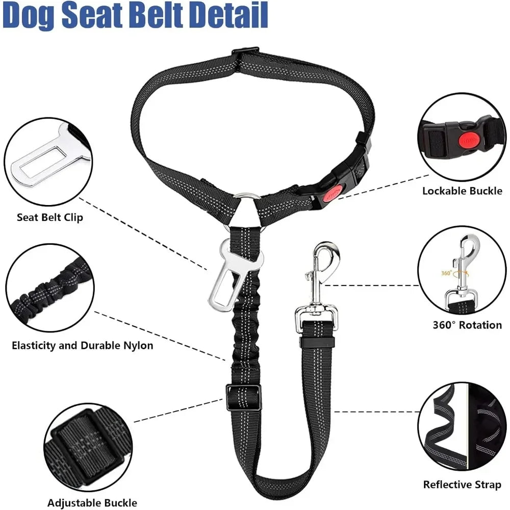 2-in-1 Dog Cat Car Seatbelt