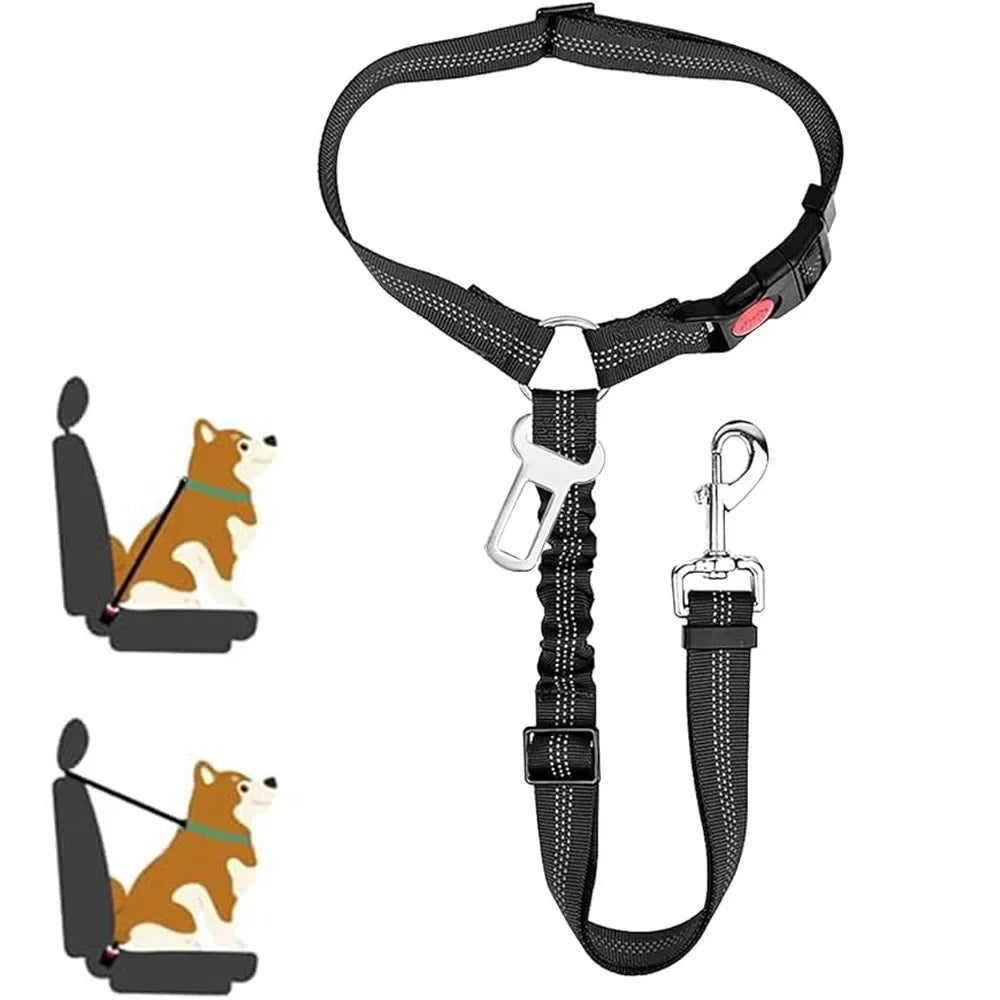 2-in-1 Dog Cat Car Seatbelt