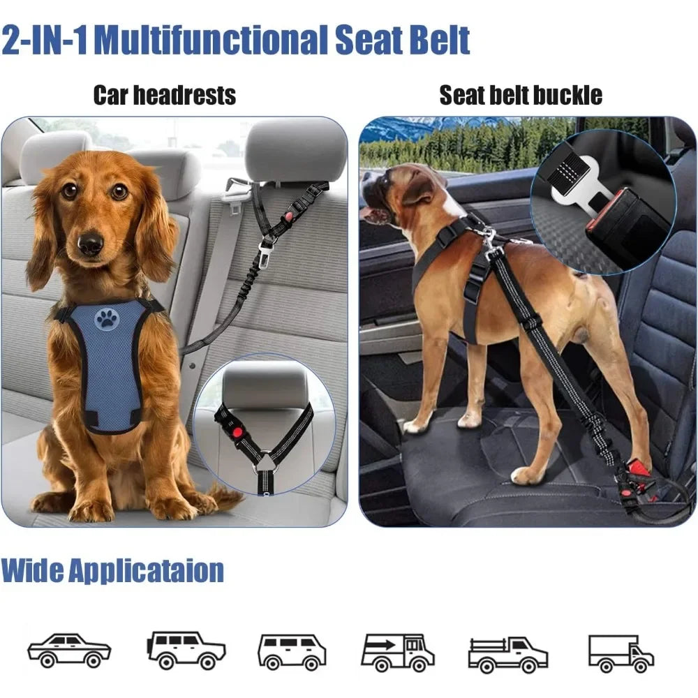 2-in-1 Dog Cat Car Seatbelt